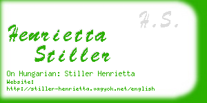 henrietta stiller business card